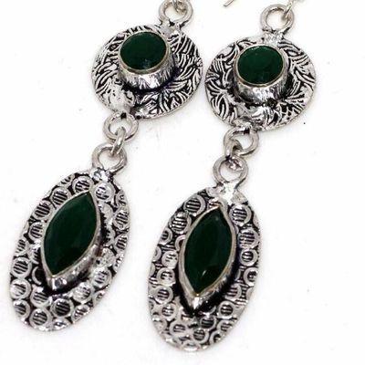 Em 0887b boucles oreilles emeraudes 8x15mm medievales 7gr achat vente bijoux argent 925