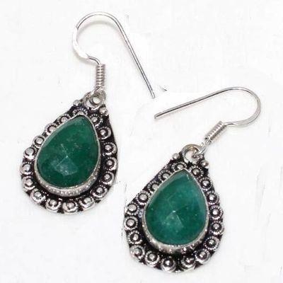 Em 0891a boucles oreilles emeraudes 10x15mm medievales 9gr achat vente bijoux argent 925