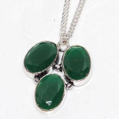 Em 0895b collier pendant emeraude 10x15mm 11gr chaine achat vente bijoux argent 926