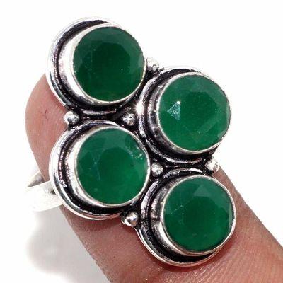 Em 0905b bague ethnique t59 emeraude 10mm 8gr achat vente bijoux argent 925