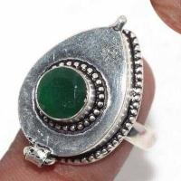 Em 0937a bague a poison t59 emeraude 8mm facettees achat vente bijoux gothique argent 925