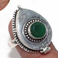 Em 0937d bague a poison t59 emeraude 8mm facettees achat vente bijoux gothique argent 925