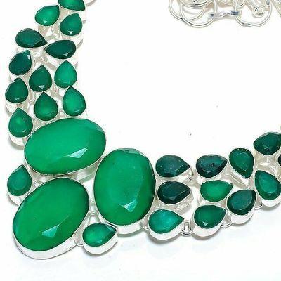 Em 0949b collier parure emeraude facettees 64gr 20x25mm achat vente bijou argent 925