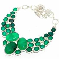 Em 0950d collier parure emeraude facettees 70gr 20x25mm achat vente bijou argent 925