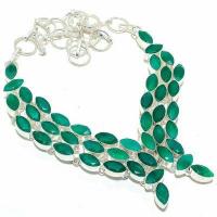 Em 0951a collier parure emeraude facettees 70gr 6x12mm achat vente bijou argent 925