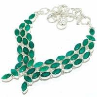 Em 0951d collier parure emeraude facettees 70gr 6x12mm achat vente bijou argent 925