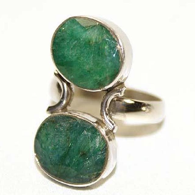 Em 0960a bague chevaliere emeraude 10x12mm argent 925 1