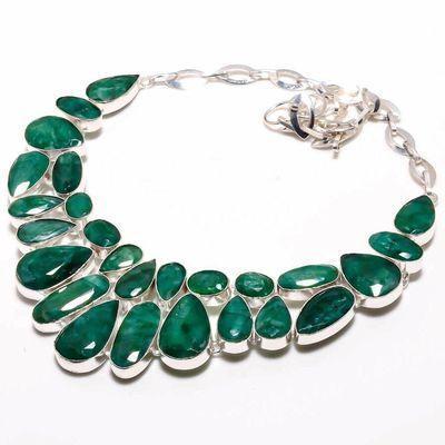 Em 0967c collier parure emeraude facettees 107gr 20x15mm achat vente bijou argent 925