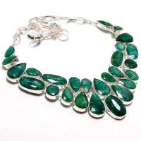 Em 0968a collier parure emeraude facettees 115gr 20x15mm achat vente bijou argent 925