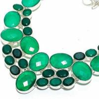 Em 0969b collier parure emeraude facettees 80gr 20x15mm achat vente bijou argent 925