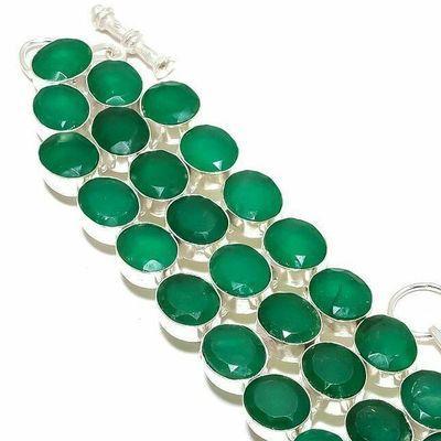 Em 0970c bracelet emeraude facettees 48gr 10x15mm achat vente bijou argent 925
