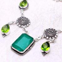 Em 0980b collier emeraude peridot facettees 30gr 18x26mm achat vente bijou argent 925