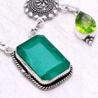 Em 0980c collier emeraude peridot facettees 30gr 18x26mm achat vente bijou argent 925