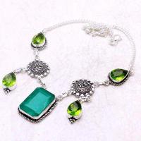 Em 0980d collier emeraude peridot facettees 30gr 18x26mm achat vente bijou argent 925