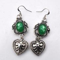 Em 0983c boucles oreilles emeraude 10x15 16gr bijou argent 925