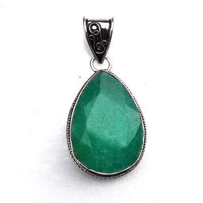 Em 0990c pendentif pendant emeraude 22x30 14gr bijou argent 925