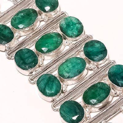 Em 0909d bracelet 18cm 21x emeraudes bolivie 10x12mm 50gr achat vente bijoux argent 925