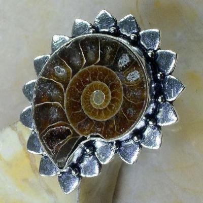 Fs 1028c bague t59 fossile ammonite achat vente pierre naturelle collection prehistoire