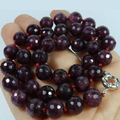 Gr 0001d collier sautoir perles facettees 8mm grenat achat vente argent 925