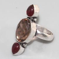 Gr 0030b bague medievale grenat mozambique quartz rose argent 925
