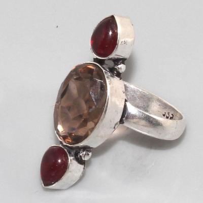 Gr 0030a bague medievale grenat mozambique quartz rose argent 926