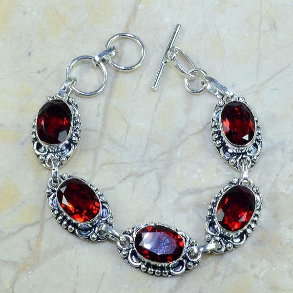 Gr 0037a bracelet grenat argent 925 achat vente bijou