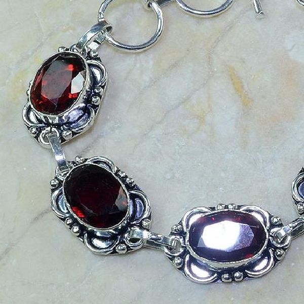 Gr 0057b bracelet grenat argent 925 achat vente bijou