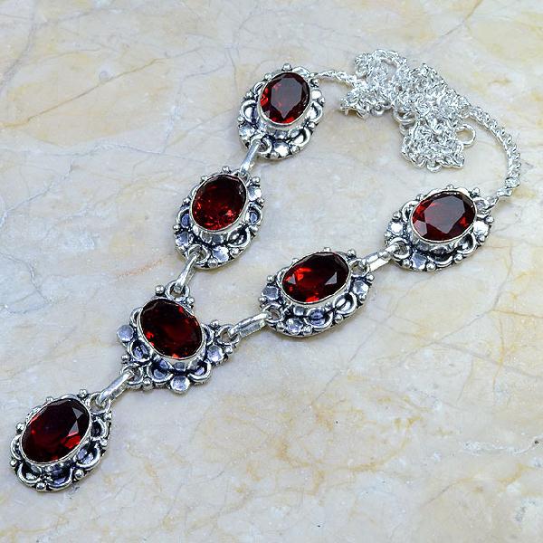 Gr 0063a collier parure sautoir grenat bijou argent 925 achat vente bijou