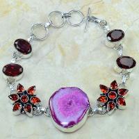 Gr 0164a bracelet grenat garnet agate rose argent 925 achat vente bijou