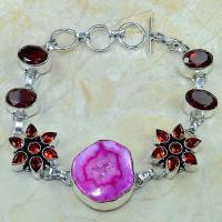 Gr 0164b bracelet grenat garnet agate rose argent 925 achat vente bijou