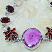 Gr 0164c bracelet grenat garnet agate rose argent 925 achat vente bijou