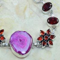 Gr 0164d bracelet grenat garnet agate rose argent 925 achat vente bijou