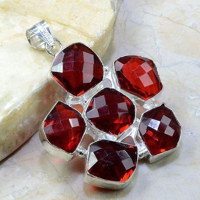Gr 0169b pendant pendentif grenat garnet pierre gemme argent 925 achat vente bijou