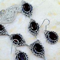 Gr 0187c parure collier boucles oreilles grenat mozambique bijoux argent 925 achat vente bijou