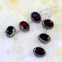 Gr 0192b boucles oreilles argent 925 grenat garnet achat vente bijou