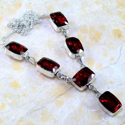 Gr 0209a collier parure sautoir grenat mozambique bijoux argent 925 achat vente bijou 1