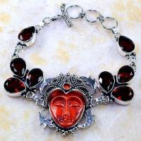 Gr 0302a bracelet grenat garnet bouddha jaspe lithotherapi gemme argent 925 achat vente bijou