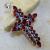 Gr 0413a pendentif croix grenat garnet medieval gemme argent 925 achat vente bijou