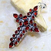 Croix, Anhk, Bouddha Grenat argent 925