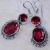 Gr 0422c boucles oreilles argent 925 grenat garnet achat vente bijou