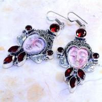 Gr 0466b boucles oreilles grenat steampunk jaspe bouddha argent 925 achat vente bijou