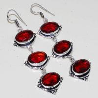 Gr 0495a boucles pendants oreilles argent 925 grenat garnet peridot achat vente bijou