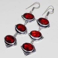 Gr 0495b boucles pendants oreilles argent 925 grenat garnet peridot achat vente bijou