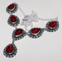 Gr 0496d collier parure sautoir grenat mozambique bijoux argent 925 achat vente bijou