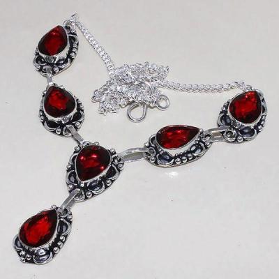 Gr 0497d collier parure sautoir grenat mozambique bijoux argent 925 achat vente bijou