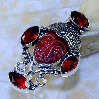 Gr 0525b bague t53 grenat bouddha gothique elfique steampunk vampire argent 925 achat vente bijou