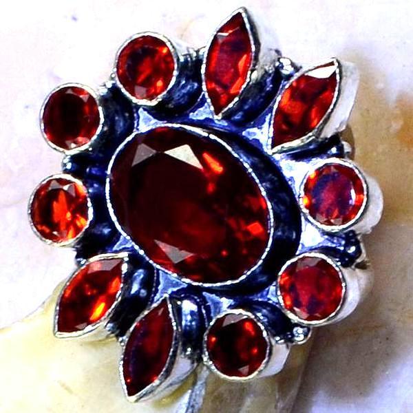 Gr 0529c bague medievale renaissance t59 grenat mozambique bijou argent 925