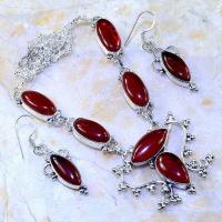 Gr 0546a parure collier boucles oreilles grenat achat vente bijou esoterique argent 925