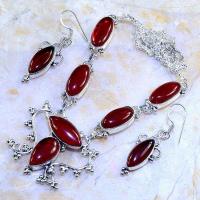 Gr 0546d parure collier boucles oreilles grenat achat vente bijou esoterique argent 925