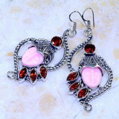 Gr 0589c boucles pendants oreilles bouddha grenat citrine achat vente bijou argent 925 1